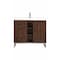 James Martin Vanities Alicante 39.5in Single Vanity, Mid-Century Acacia, Brushed Nickel W/White Glossy Composite Stone Top E110V39.5MCABNKWG - alternate 1